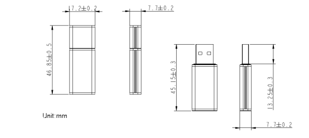 Mechanical Drawing - Apacer Technology Inc. UV110-UFD1 USB Flash Drives
